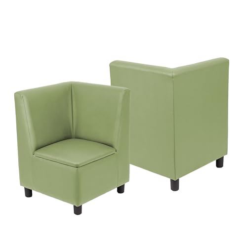 Image of FDP Kid Comfort Collective Modular Corner Armless Armless Chairs, 2-Pack - Fern Green