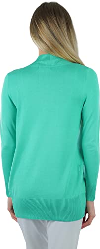 Image of ToBeInStyle Women's Long Sleeve Rib Banded Open Sweater Cardigan