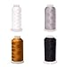 Eastern Fashional Life Heavy-Duty Size T70 #69 Bonded Nylon Sewing Thread - 1500 Yard Spool(Black&White&Grey&Brown)