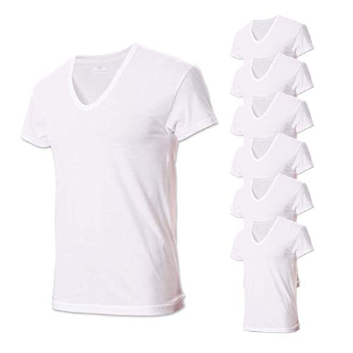 Try Men's Premium Basic Running Short Sleeve Undershirts 100% Cotton Multi Pack