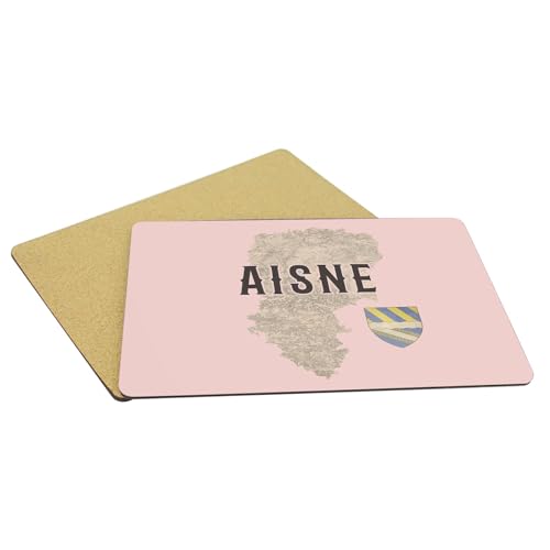 Sets de table en liège anti-rayure napperons souples rose grand format carte ancienne Aisne