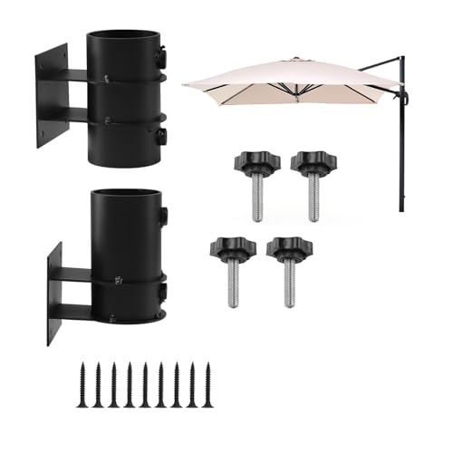 BigKing Pied de parasol mural, support de parasol réglable, support de parasol pour balcon, support de balcon pour parasol, pour montage sur pont, clôtures, balcon ou cour en plein air, etc