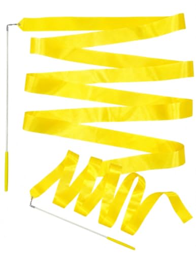 Image of BookMyCostume Gymnastic & Rhythmic Dance Ribbon Wand Collection - 2-Meter Ribbon Sticks - Ideal for School Sports Day & Gymnastic Training - Fancy Dress Costume Accessories for Kids, Teens & Adults