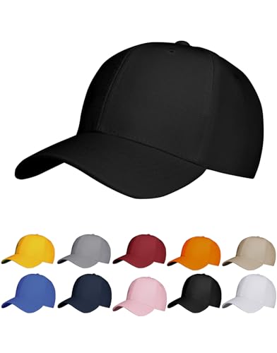 NebulaGlam Baseball Cap Unisex, Verstellbar Basecap, Baumwolle Sonnenmütze Baseball-Mütze Unisex, Baseballkappe für Herren und Damen für Sport Reisen Draußen (Schwarz)