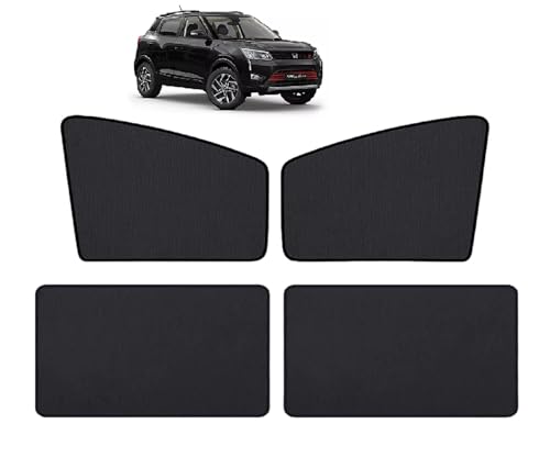 Image of Auto Hub Car Window Sunshade /Curtains Compatible with Mahindra XUV300 - Pack of 4, XUV300 Sun Shade