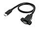 System-S USB 2.0 Kabel 30 cm Micro B Stecker zu Buchse Adapter Schraube in Schwarz