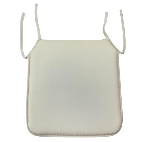 Acomoda Textil – Cojines para Silla de Espuma con Tela y Cintas de Sujeción 40x40 cm. Asiento Acolchado, Mullido y Cómodo para Interior y Exterior de Comedor, Jardín y Terraza. Beige, 2 UD