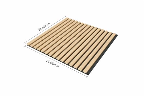 Acoustical Wall Panels, 8-Piece 23.62 X 23.62 Inches Soundproof Wall Panels Wall Decor, 3D Textured Fluted Sound Absorbing Panel for Living Room Bedroom Office, Oak miniatura 2