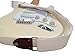 MUSIC FIRST Original Design, 2 inch width (5cm), Cream Lace Electric Guitar Strap Bass Strap With Genuine Leather Strap End (The Leather Made In Italy) (Cream Lace)
