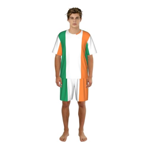Pyjama tricolore irlandais en maille douce haut de gamme pour nuit sereine