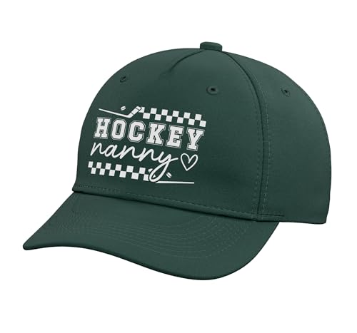 Hockey Nanny of A Hockey Player Ice Hockey Player Nanny Adjustable Printed Baseball Hat, Dark Green
