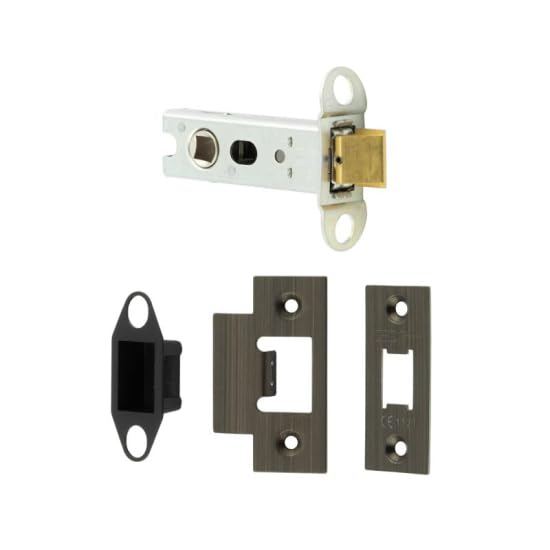 Ironmongery Solutions® Jedo Heavy Duty Tubular Latches 45 Degree Short Travel Robust Door Latch Mechanism for Internal & External Doors Fixings Included (Antique Brass, 76mm)