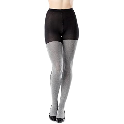 Bellivalini Women's Cotton Tights BLV-1118 (Black Melange, L) Cover