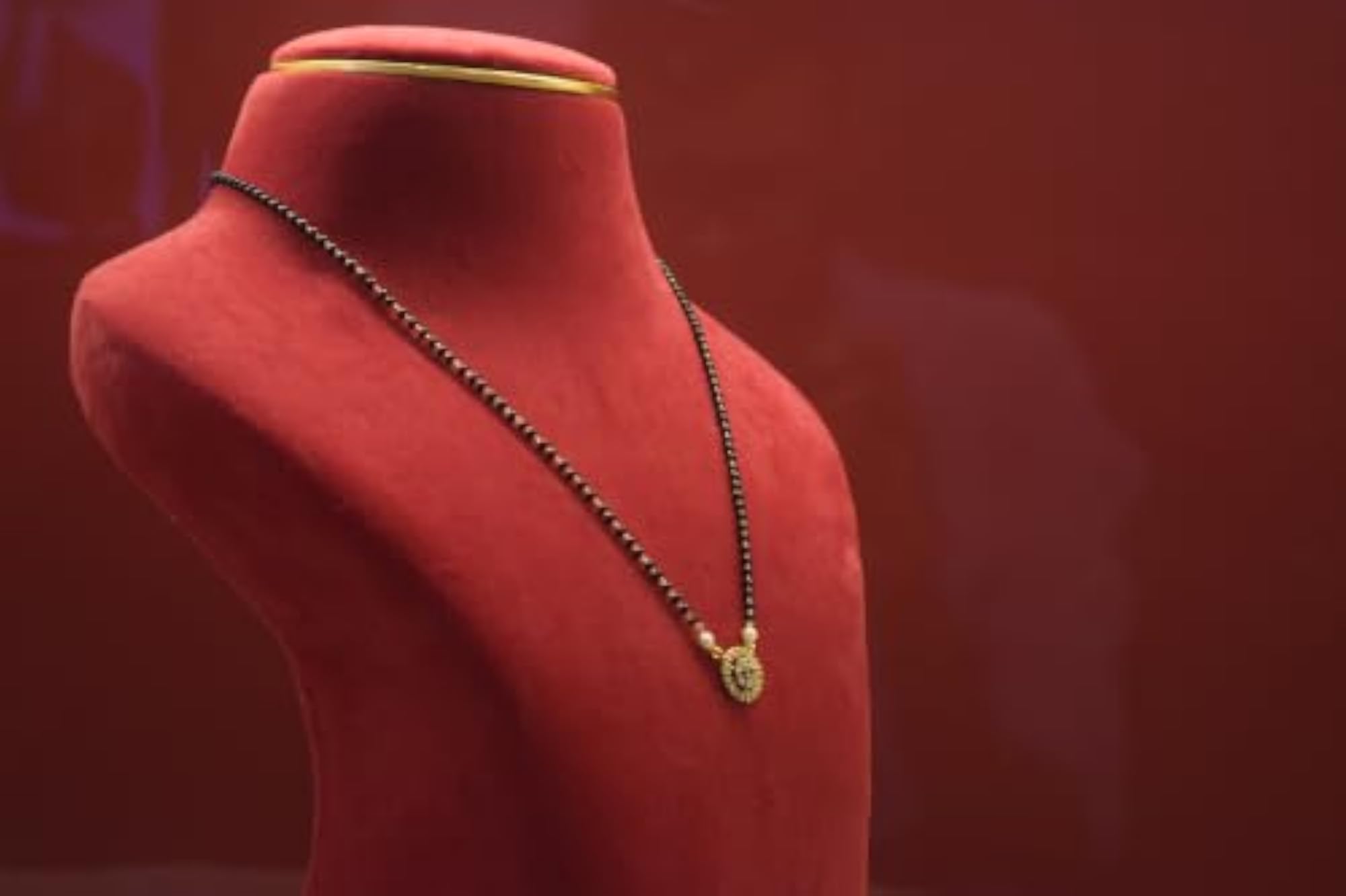 Women's SBJ Gold Plated Mangalsutra with Round CZ Pendant