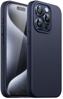 JETech Silikonowy Etui do iPhone 15 Pro 6,1 Cala, Jedwabisty Miękki w Dotyku Futerał Ochronny na Całe Ciało, Odporny na Wstrząsy Case (Niebieski)