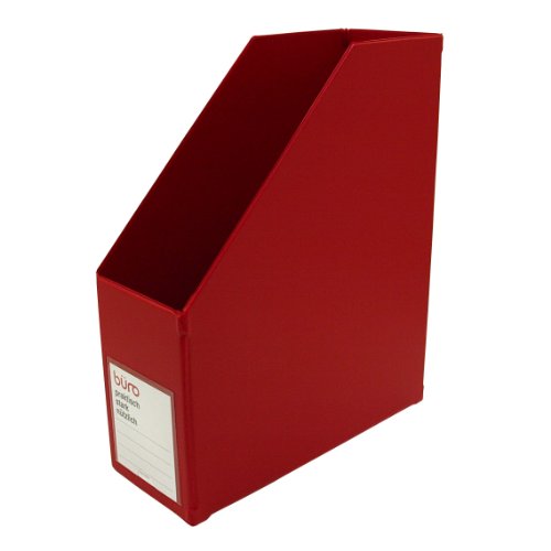Boîte d'archive BURO rouge rigide pour rangement classeur et organisation de bureau A4