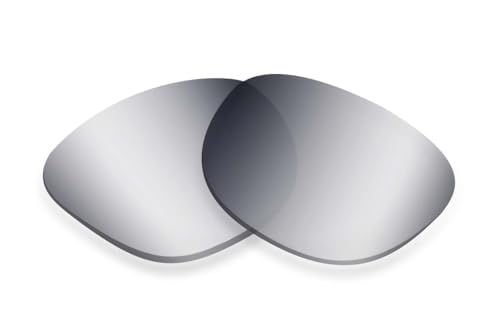 Sunglass Fix Replacement Sunglass Lenses Compatible for Prada SPR 18W-F 56mm (Non-Polarized SFx Edge Flash Silver Mirror Black Pair)