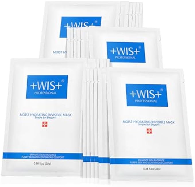 +WIS+ Intensive Hydrating Facial Mask Smoothing Face Sheet Mask 24 Pack, Deep Moisturizing with Hyaluronic Acid, Oil Control, Shrink Pores Firming Anti-aging with Collagen