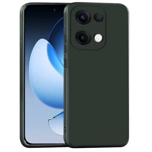 Image of Back Cover for Oppo Reno13 5G | Full Camera Protection | Premium Liquid Silicon Case | Flexible Bumper Case for Oppo Reno13 5G (Military Green)