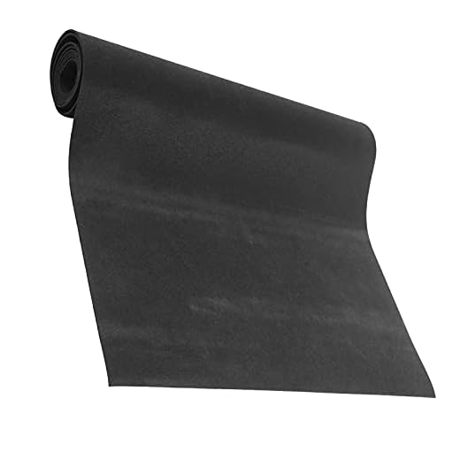 DAUERHAFT Tapete de ioga, protetor de chão antidesgaste preto para esteiras, tapete de amortecimento esportivo, equipamento esportivo para aeróbica