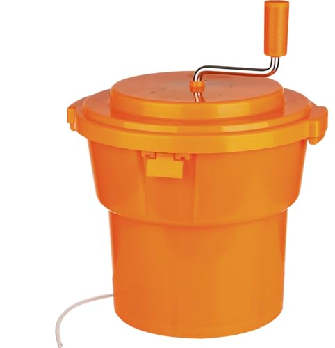 MUVELL Salatschleuder | 12 Liter | Gesamtmaße: Ø 36 cm - Höhe: 40 cm | abgedichtete Antriebswelle & Bremshebel | Farbe: Orange | Salattrockner, Salat Spinner, für Gastronomie, Imbiss & Kantine MUVELL Salatschleuder | 12 Liter | Gesamtmaße: Ø 36 cm - Höhe: 40 cm | abgedichtete Antriebswelle & Bremshebel | Farbe: Orange | Salattrockner, Salat Spinner, für Gastronomie, Imbiss & Kantine