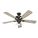 Hunter Crestfield 52 LED Crestfield 52" 5 aspas ventilador de techo interior con cuchillas de bronce noble