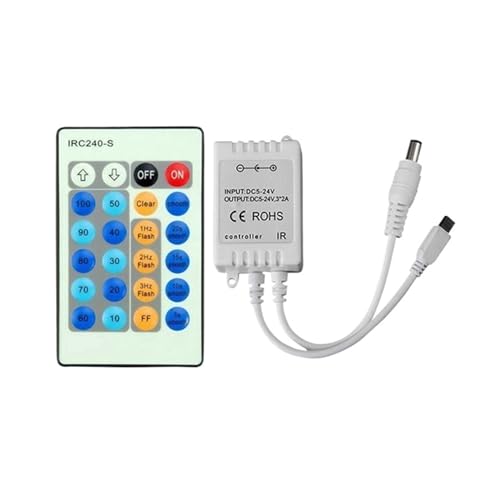 Télécommande LED monochrome 24 touches pour régler l'intensité de ruban 5050