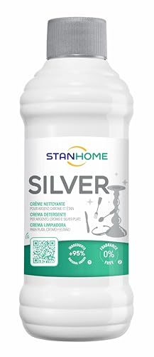 STANHOME | Crema Antioxidante para Plata, Cromo y Silver-Plate SILVER, Limpiador para Limpiar y Proteger la Plata, 250 ml