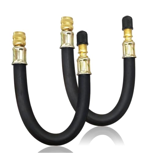Image of 2pcs Valve Stem Extenders, 8.25 Inch Flexible Schrader Tire Valve Extension | Tire Valve Adaptor Compatible for Rv, Bike Motorcycle Stroller Bicycles Motorcycles and Portable Air Compressor