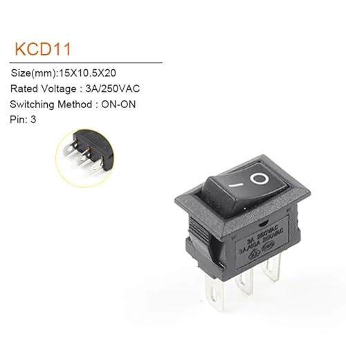 Interrupteur à bouton-poussoir 3A 250V stable pour installation de bateau