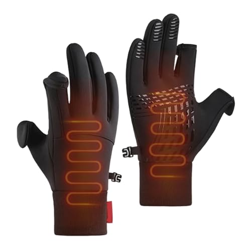 Guantes de ciclismo - Guantes de invierno | Guantes de senderismo | Guantes térmicos a prueba de viento con 2 dedos cortados | Guantes térmicos para hombre | Equipo de carreras Equipo para clima frío