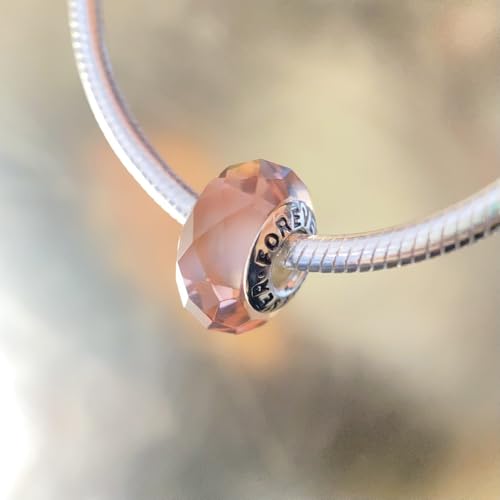 دلايات زجاج مورانو لاساور باندورا الاصلية من الفضة الاسترليني عيار 925 من جويهاود، دلايات زجاجية تناسب اساور باندورا للنساء (كاكي)