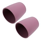 KOCKSHION 2個 幼児用シリコン水カップ 滑りにくい直飲みトレーニングコップ 防倒設計 持ちやすい 用練習用飲み物カップ 紫色