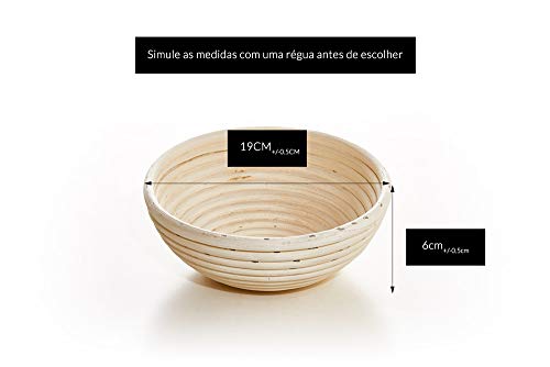 Banneton Redondo de Ratã, Para Fermentar Massas de Até 500g, 19ø6cm, BANNETON BRASIL