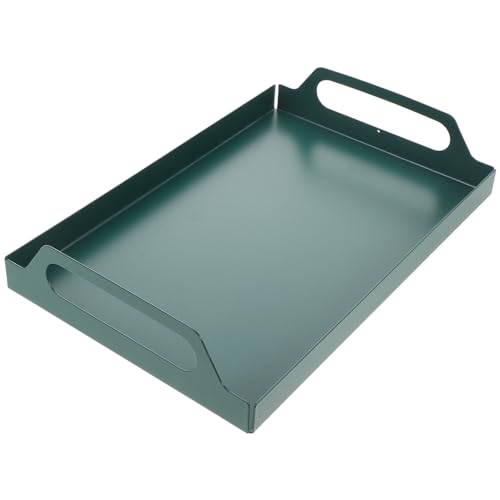 TOVINANNA Bandeja De Almacenamiento De Hierro Forjado Placa De Porción Decorativa Plato De Almacenamiento Bandeja Para Servir Frutas Plato De Pan Dark Green Alambre De Hierro