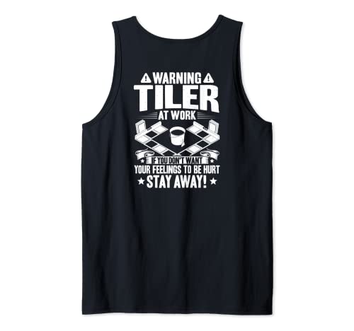 Tile Man Tile Setter At Work Floor Tiler Tank Top, Black