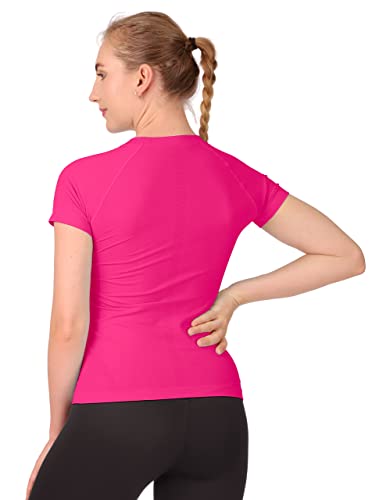 Image of MathCat Seamless Workout Tops for Women Short Sleeve Yoga Running Shirts,Breathable Athletic Compression Shirt Women XS-XL