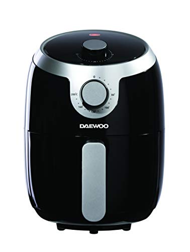 Daewoo 2L Compact Air Fryer, Oil Free for Healthy Living, Rapid Air Flow Circulation for Fast Frying, 30 Minute Timer, Adjustable Thermostat, Overheat Protection