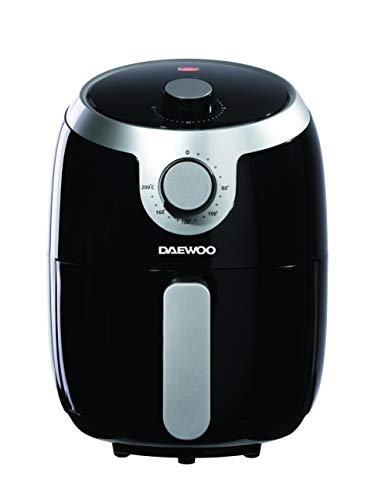 Daewoo 2L Single Pot Air Fryer with Rapid Air Circulation and 0-30 Minute Timer, 80-200°C Temperature Range and Overheat Protection, Removable Baking Tray and Non-Slip Feet Black SDA1599