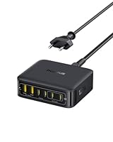 Baseus USB C Ladegerät 120W Netzteil GaN 6-Port Ladestation PD Charger 65W Schnellladegerät mehrfach für Desktop kompatibel mit iPhone 17/16/15 Serie, MacBook Air, Galaxy, iPad, und mehr