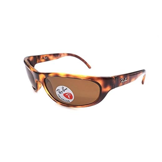 Óculos de sol retangulares polarizados masculinos Rb4033 da Ray-Ban, Havana/Polarized Brown, 60 mm