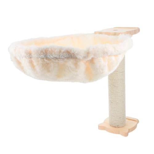 BUGUUYO 1 セット 猫登りフレーム 猫砂 猫ハンモックぶら下げ キャットツリーハンギングバスケット ペットの猫の巣猫ハンモック 猫のベッドを吊るします Beige 木