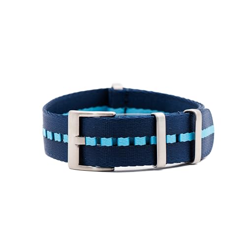 BluShark AlphaPremier Watch Band, Blu Moon, 20mm, Brushed Buckle