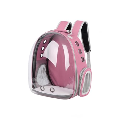 PET CAPSULE Mochila Cápsula para Mascotas | Mochila Burbuja Transparente para Gatos y Perros Pequeños | Transportín Transpirable Aprobado por Aerolíneas | Viajes, Paseos y Senderismo (Rosa)