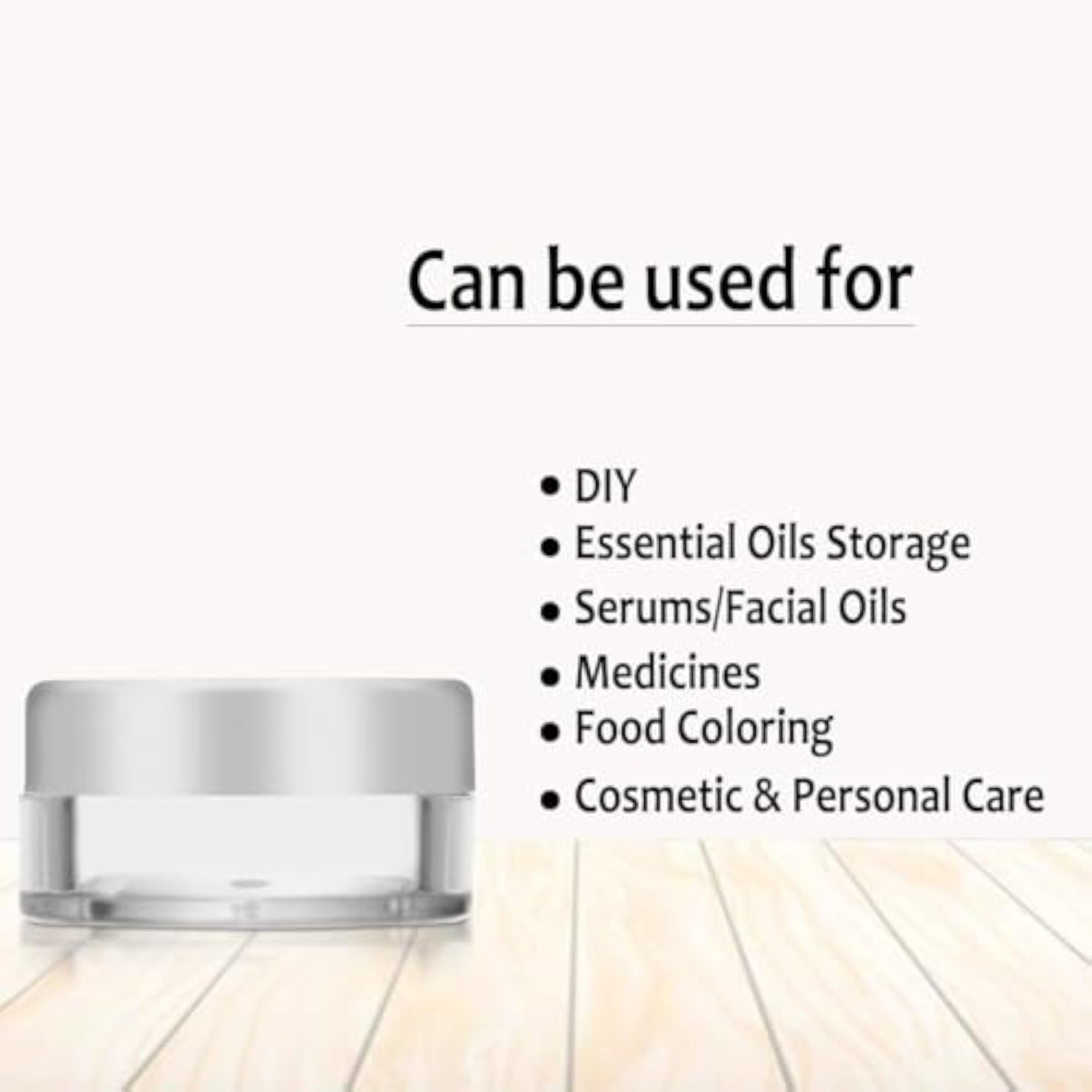 Round Empty Acrylic Cosmetic Cream Container with Golden Cap