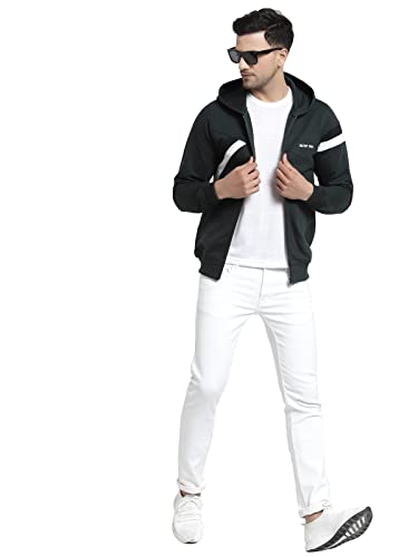 Image of Kalt Men Full Sleeves Zipper Fleece Striped Hoodie