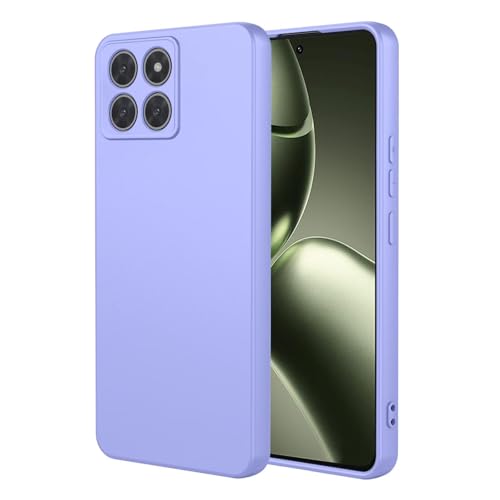 YANJIEER ESONG Silicona Líquida Funda Motorola Moto G9 Power,Carcasa Ultra Fina TPU Suave Caso para niñas/Mujeres,Delgada Antichoque Case,Protección de Cámara,con Forro de Microfibra Púrpura