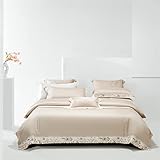 Qué es el algodón egipcio: Descubre las características y usos LIUZH Bordado Juego de edredón de encaje de cuatro piezas Tipo de sábana Kit de artículos de cama Serie del hogar (Color: A, Tamaño : 200 * 230 cm)
