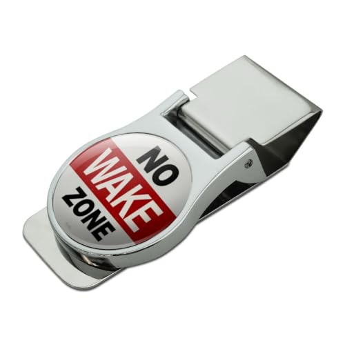 Coastal No Wake Zone Satin Chrome Plated Metal Money Clip