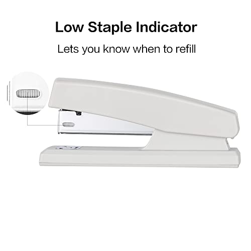 Deli Stapler, Desktop Staplers with 640 Staples, Office Stapler, 25 Sheet Capacity, White - Image 5